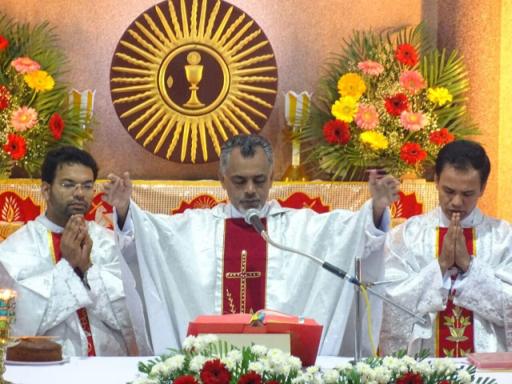 Father George celebrate Holy Mass.